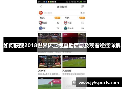 如何获取2018世界杯卫视直播信息及观看途径详解