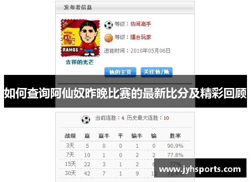 如何查询阿仙奴昨晚比赛的最新比分及精彩回顾